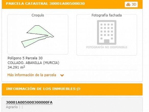 34,291 m² Land in Abanilla - Caza De Casa