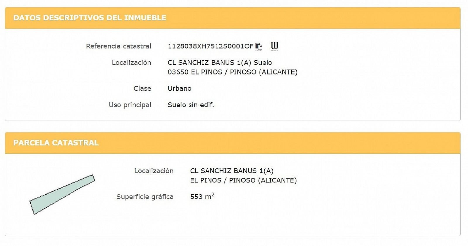 553 m² Land in Pinoso - Caza De Casa